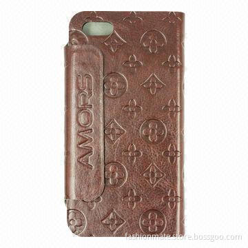 Leather Mobile Phone Case for Samsung S4, Matte, Textured, Natural, Embossed and Glossy Finish